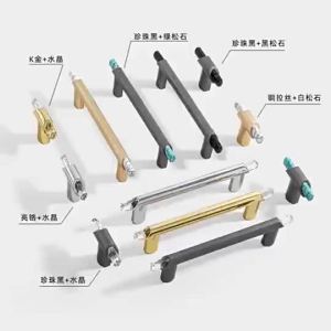 Modern Minimalist Gold Crystal Pull White Turquoise Cabinet Door Handle Wardrobe Door Knob Drawer Handle Furniture Accessories