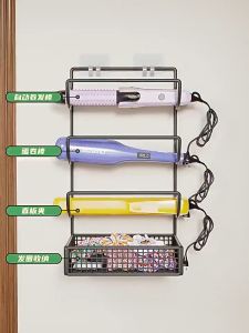Mishilei Hair Dryer Holder Wall Mounted No Drill Waterproof Sturdy Bathroom Multi Functional Storage Rack