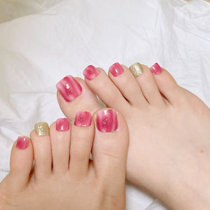 Kuku Kaki Motif Baru Toenail Isi 24pcsBox Lem cair dan lem jelly