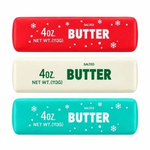 KEND Crunchy Butter Stick Squeezed Toy Sound Effects Christmas Theme Crackling Butter Bar Novelty Anxiety Relief Sensory Stress Stick Office Desk Toy