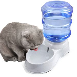High Capacity Plastic Pet Feeding Drinkers Automatic Pet Feeder Cat Drinker Dog Bowl Cat Bowl Water Feeding Bowls Animal Eating Drinking Bowl Water Fountain Bottle Dispenser Plastic Large Capacity Automatic Dispenser