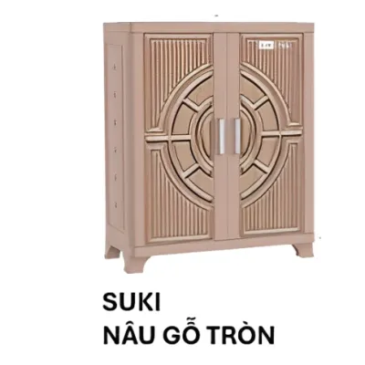 Tủ giày dép SUKI thiết kế ngăn kệ giày dép cửa cánh chống bám bụi khớp nhựa cứng cáp màu sắc phù hợp decor tủ nhựa Duy Tân