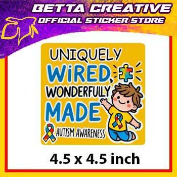 Uniquely Wired Autism Autistic Boy MISC SPECIAL EDITION - Car Sticker ...