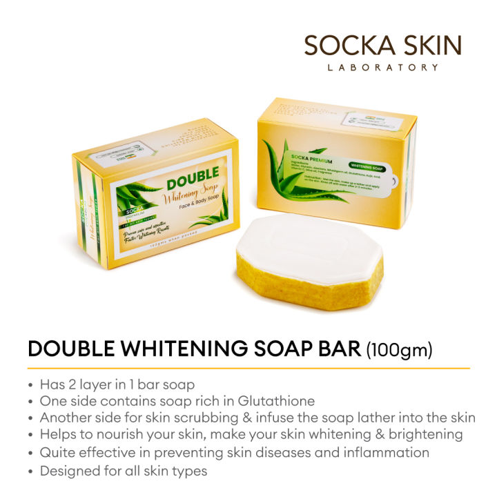 glutathione soap malaysia SOCKA DOUBLE WHITENING SCRUB SOAP