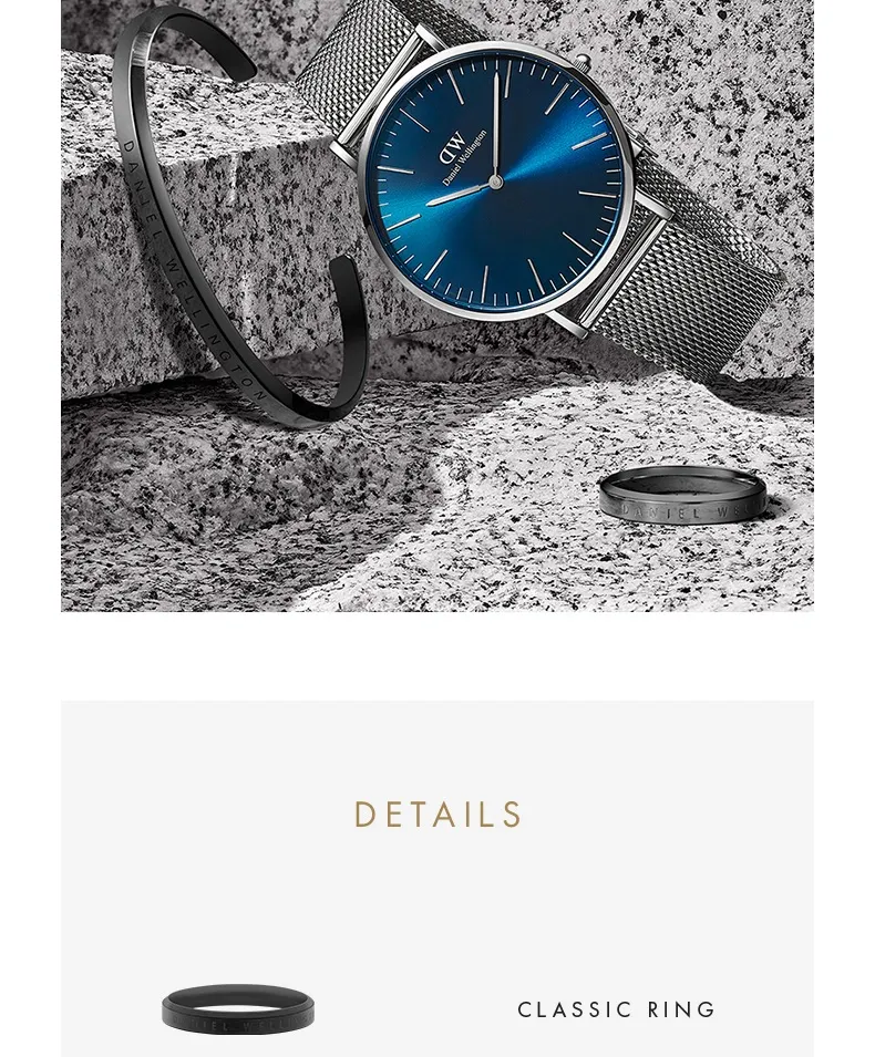 Daniel Wellington Classic Ring Black Unisex Ring Couple Rings