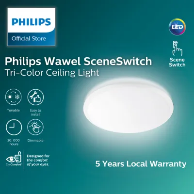 Philips Wawel LED Ceiling Light with Scene Switch | One switch four lighting colors Warm White Cool White Daylight and Relax