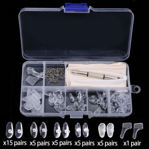 36Pairs Accessories Glasses Screwdriver Screws Sets Nuts Nose Pads Optical Parts Assorted Eyeglasses Sunglasses Repair Kit Tool