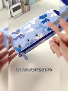 1pcs Japan Kokuyo Pencil Case Bow Series Pen Bag 180 ° Open Large Capacity DIY Storage Stationery Kawaii School Supplies2026