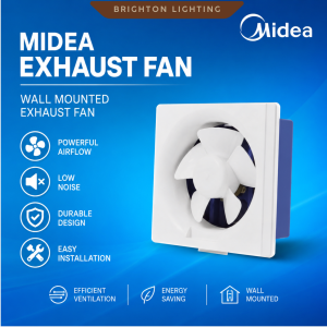 Midea Wall Mounted Exhaust Fan - Powerful Airflow Low Noise Durable Design Easy Installation Efficient Ventilation Energy Saving Wall Mounted