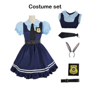 Zootopia Judy Hopps Costume Kids Local Warehouse Police Rabbit Cosplay Dress for Halloween Party Birthday