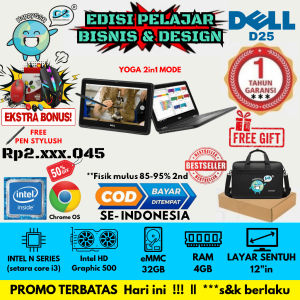 Laptop Dell D25 YOGA 2in1 Chromebook | Ringan Cepat Awet | Cocok Sekolah & Kerja | Siap Pakai | Dell Chromebook 5190 YOGA