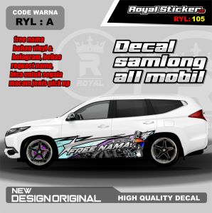 RYL 105-STIKER DECAL MOBIL PANTHER INNOVA ERTIGA MOBILIO SEDAN BRIO RUSH GRATIS CUSTOM NAMA