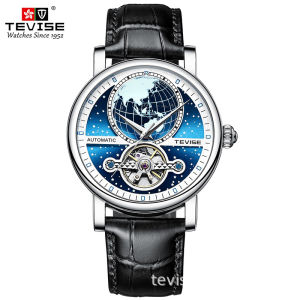 TEVISE Jam Tangan Otomatis Mekanik Original Earth Astronot Blue Bulat (W2-004-T867K)