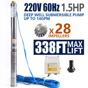 2.5Inch Deep Well Water Pump High Flow Industrial Stainless Steel Submersible Pump