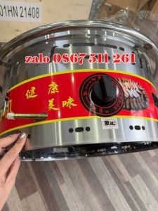 Bếp nướng xúc xích lạp xưởng chạy gas size 48cm tặng đá nóng