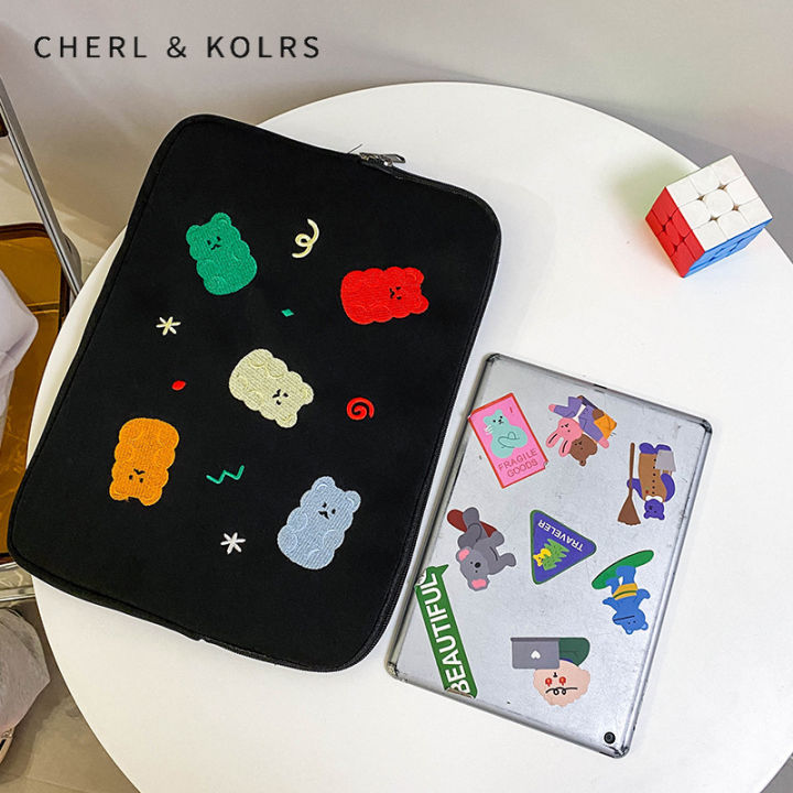 C&K iPad computer bag Korean cute embroidery laptop bag anti