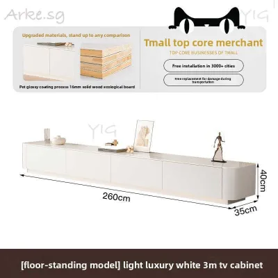 TV Cabinet For Living Room 2026 New Model Solid Wood Lacquered Floor-standing Home Use Rock Panel Small Apartment Coffee Table TV Cabinet