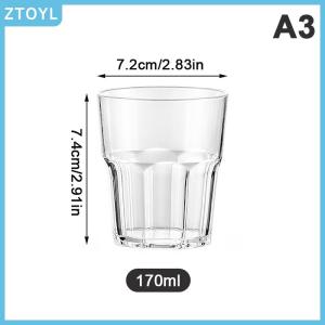 ZTOYL Acrylic Whiskey Cups Unbreakable Transparent Beer Cup Plastic Coffee Milk Breakfast Cup Spirit Glass Drinkware Juice Tea Cup