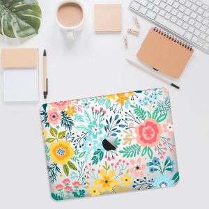 Macbook Air 13 M1 2020 2021 Hard Case Shell Pelindung Scratchproof Casing Laptop Motif Flower Skin Rubber Feet Full Protection Heat Dissipation High Definition Printing Color