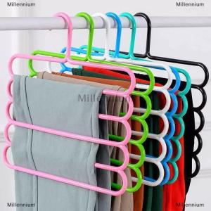 [COD] Millennium Quần áo treo quần móc chủ sở hữu lưu trữ tủ quần áo tổ chức 5 lớp quần khăn khăn kệ lưu trữ tổ chức