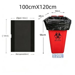 50Pcs Heavy Duty Disposable Garbage Bags Durable Black Plastic Trash Bag Home Commercial Use Basura Bag