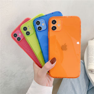 Crashstar huỳnh quang trong suốt mềm chống sốc Ốp điện thoại cho iPhone 16 15 14 13 12 11 Pro Max Mini SE 2020 XS XR x 8 7 Plus + Se 2020 trong suốt Ốp lưng TPU vỏ điện thoại với ống kính bọc hoàn toàn bảo vệ máy ảnh