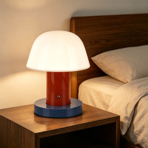 Mushroom Table Lamp Warm Color Night Light USB Rechargeable LED Touch Desk Light Piano Coating Surface Love Gift Lamp