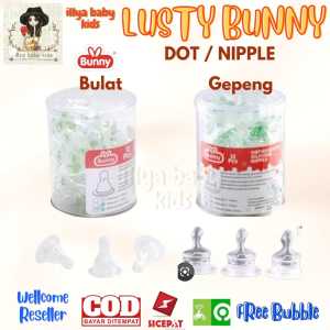 Lusty Bunny Dot Gepeng Nipple Silicone Orthodontic 1pcs Size S M L empeng Dot botol susu bayi - dot bulat