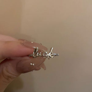 Star Letter Zircon Ring for Women Simple Minimalist Style Unique Design Ring