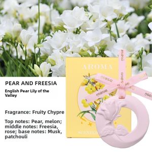 Pink Rose Gypsum Scent Hanging Air Freshener    Car Wardrobe Toilet Aroma Ornament 120-180 Days Long Lasting 3 Fragrances Gift