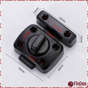 FinDee 42mm ขนาดเล็ก กลอนสับประตู กลอนล็อคแบบบิด ล็อคสลักแบบหมุน สำหรับประตู หน้าต่าง วัสดุโลหะผสม door locks