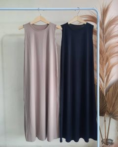 INNER DRESS SPAN NASHLA/INNER SPAN/ INNER DRESS TANPA LENGAN SLEVELESS/ DALEMAN GAMIS TANPA LENGAN/ PAKAIAN WANITA DRESS MURAH/ LONG DRESS SPAN/