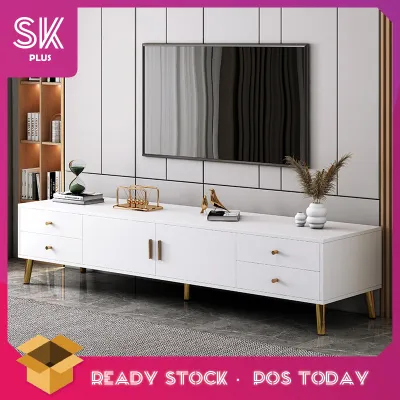 SKplus TV Cabinet Living Room Simple Luxury Style Integrated Locker Small Compartments - Fulfilled by SKplus