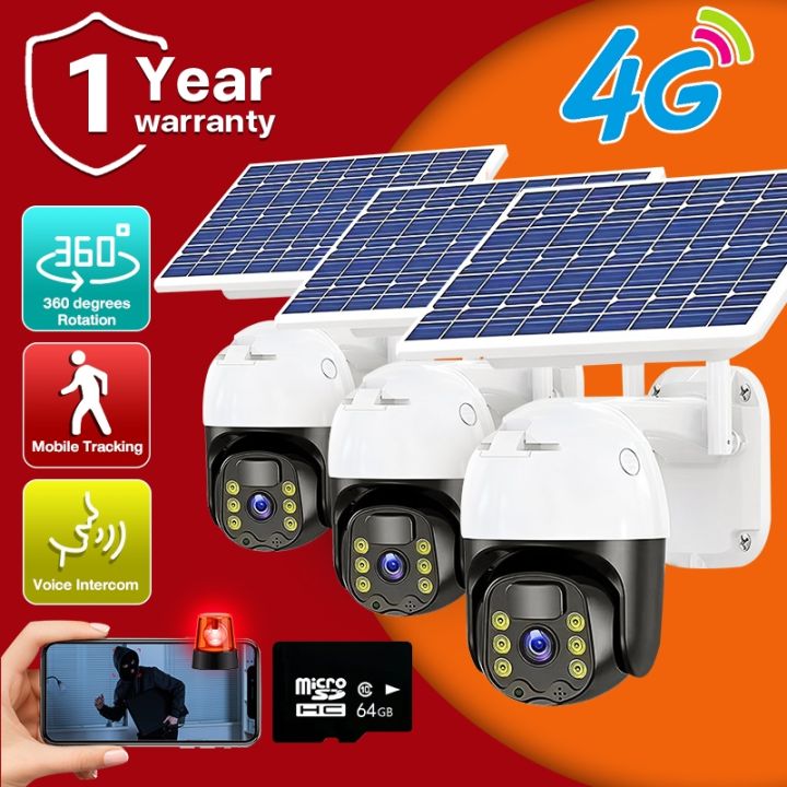 Solar Outdoor CCTV Camera WIFI 4G Remote Monitoring Home v380 pro HD ...