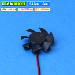 Kipas Biled Projie 3510 Bracket Fan DC Diameter 32mm Kipas Braket Bulat High Speed Brusless Ball Bearing DIY Pendingin Led Lampu Sorot Tembak Proji Projector Tahan Hujan