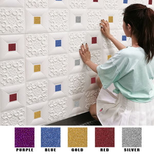 Wallpaper 3D Wood Foam Ukuran 70x70cm - Stiker Dinding Foam Motif Wood Kayu 3D Timbul