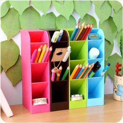 Rak Mini 4 Sekat Tempat Kotak Alat Tulis Pulpen Stationery Stand Meja