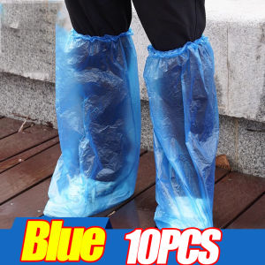 \ud83d\udd2560CM Thickened Long Waterproof Disposable Rain Shoe Covers Anti Dust Tube Boot Covers Non-Slip Transparent Plastic Outdoor Foot Covers