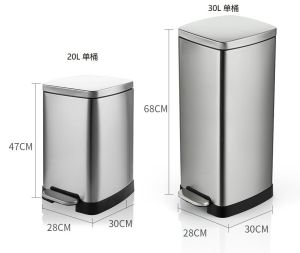 Plexor Stainless Steel Trash Can with Cover 20L/30L Large Capacity Commercial Hotel Pedal Storage Bin kitchen waste recycling bin 30 liters large capacity hotel room waste bin with thickened reinforced pedals