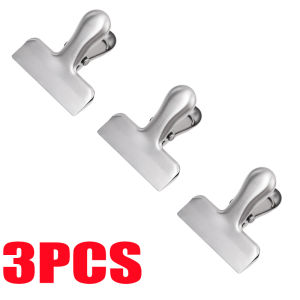 5Pcs Heavy Duty Stainless Steel Bag Clips / Snack Sealing Pocket Clamps School Office Paper File Metal Clamps / Air Tight Seal Grip Clips / Food Sealing Bag Clips