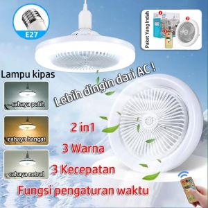 Lampu Kipas Angin Remote 2in1 30W Kipas Angin Plafon Fan & Light Remote Control 3 warna