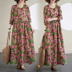 LC1777 Premium Floral Dress Tipis Fashion Retro Terbaru