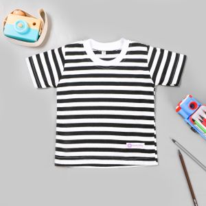 Kaos Basic Salur Bayi Laki Laki Perempuan Usia  0 1 2 Tahun Baju Anak Motif Garis Cowok Cewek