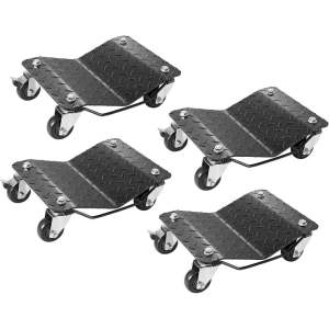 6000LBS 4Pcs Car Tire Wheel Trolley Heavy Duty Skate Auto Repair Mover Dolly Vehicle 360 rotatable
