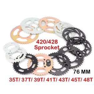 Kail Motorcycle 420/428 Chain 35T/37T/39T/41T/43T/45T/48T 76mm Sprockets Rear Back Sprocket Cog For 110cc-140cc Dirt Pit Bike ATV P9M4Y