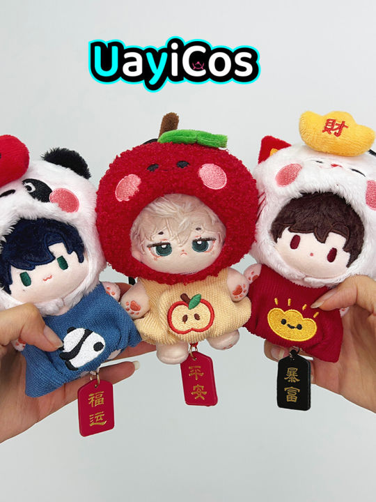 10Cm quần áo búp bê Nhỏ Dễ Thương táo đỏ con mèo may mắn bộ trang phục