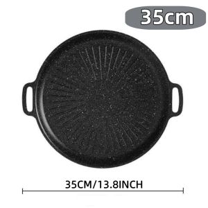 KANKA Korean Non-Stick Barbecue Grill Suitable for induction cooker Stainless Steel Non-stick Smokeless Barbecue Grill BBQ Pan Barbeque Plate
