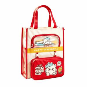 MMLUCK Kawaii Túi đi học hình thú dễ thương Vải Oxford Thiết bị cầm tay Công cụ sắp xếp tài liệu nhiều lớp Đa Năng Hộp đựng bút chì có thể tháo rời Túi đựng sách Trở lại trường học