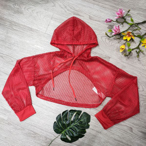 Áo khoác nữ tập yoga gym aerobic thể thao kiểu dáng croptop chất liệu thun lưới co dãn 4 chiều thấm hút mồ hôi Bin Sports A182