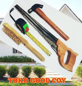Gergaji kayu + Palu Kambing + Roll meter 5M + Sikat Kawat